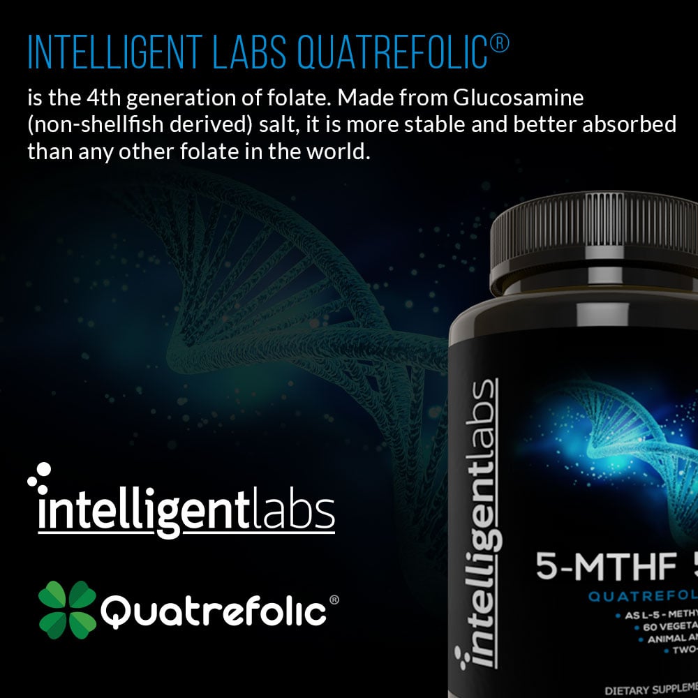 Intelligent Labs 5-Monats-Ergänzungsmittel verwendet die 4. Generation von Folat – Quatrefolsäure