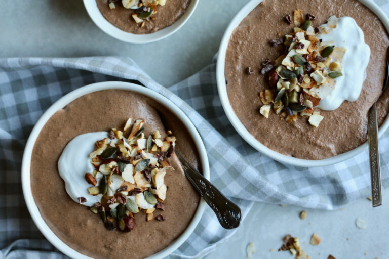 Keto Chocolate Chia Pudding With Toasted Nut Crunch