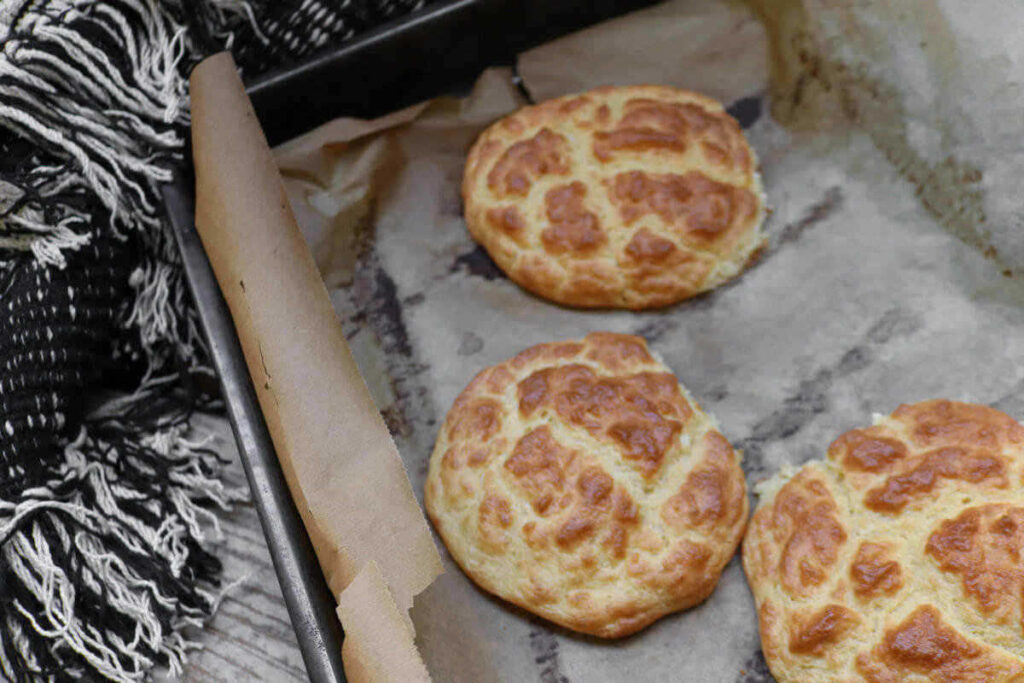 step 4 on making fluffy cloud bread sandwich