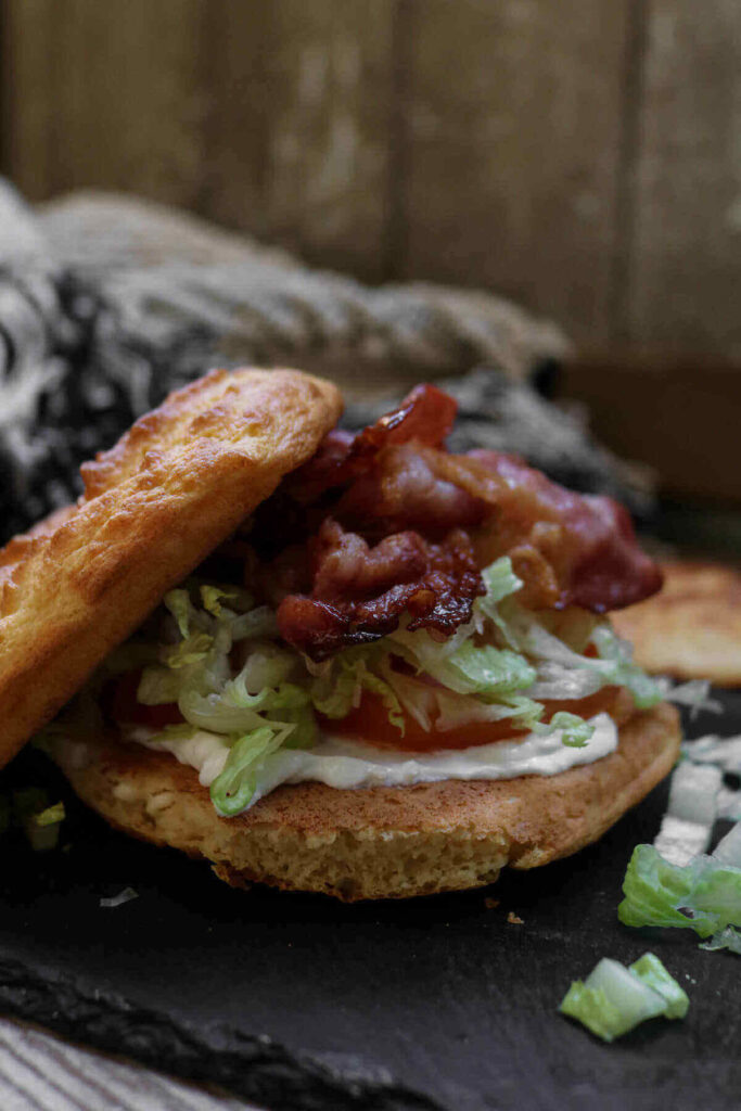 6th and last step to making your keto-friendly cloud bread sandwich