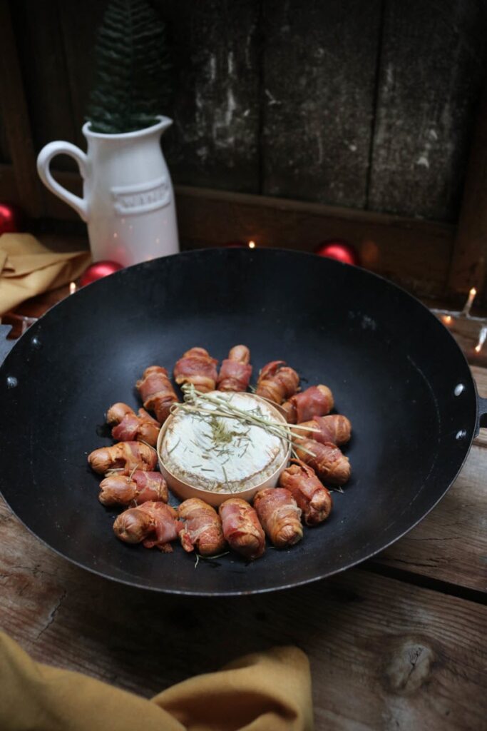 keto pigs in blanket with Camembert cheese